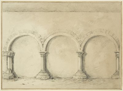 Archi e colonne nei locali di Mereweather tra Nicholas Street e Corn Street da Thomas Leeson the Elder Rowbotham