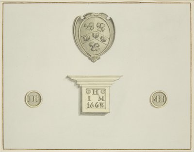 Stemmi dei birrai e altri dettagli, sul camino di 13 Temple Street da Thomas Leeson the Elder Rowbotham