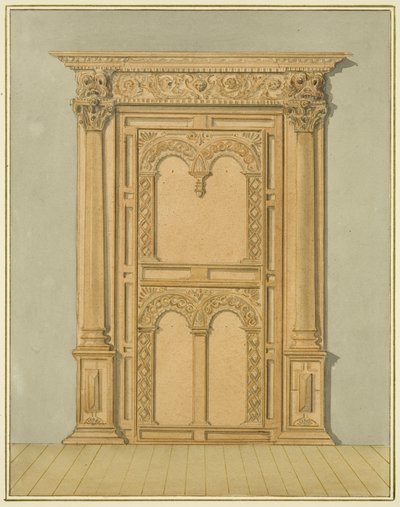 Portale intagliato in quercia, 6 Redcliffe Street da Thomas Leeson the Elder Rowbotham