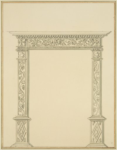 Porta scolpita in una casa a Lewin