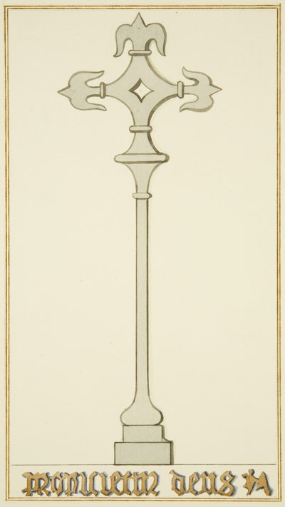Croce su vecchia lapide nella cripta della Chiesa di San Giovanni da Thomas Leeson the Elder Rowbotham