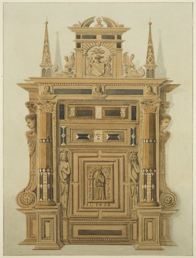 Portale nella Langton Mansion, sul retro da Thomas Leeson the Elder Rowbotham
