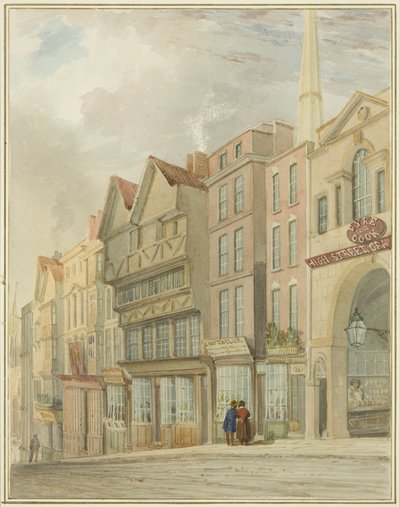 High Street con il Market Gate da Thomas Leeson the Elder Rowbotham