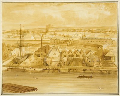 Il nuovo molo di Hilhouse visto da Mardyke da Thomas Leeson the Elder Rowbotham