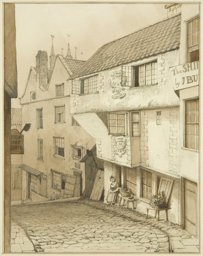 Parte inferiore di Steep Street, con casa da Thomas Leeson the Elder Rowbotham