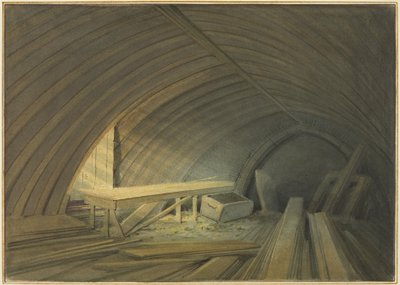 Vecchio tetto in quercia della Chiesa di San Lorenzo, in Bell Lane da Thomas Leeson the Elder Rowbotham