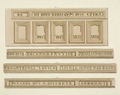 Pannelli e iscrizioni da 46 Baldwin Street da Thomas Leeson the Elder Rowbotham
