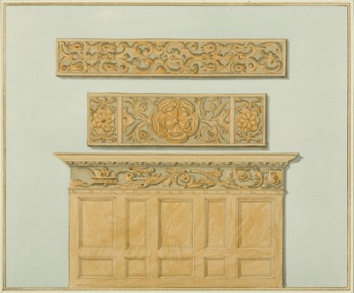 Parti dei Pannelli e del Friso, nella Langton Mansion, sul Retro da Thomas Leeson the Elder Rowbotham