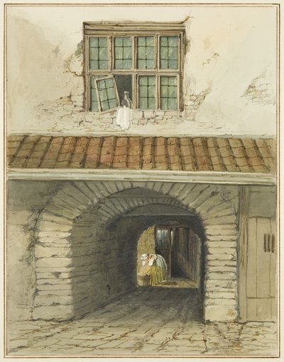 Arco del passaggio dietro la casa in Marsh Street da Thomas Leeson the Elder Rowbotham