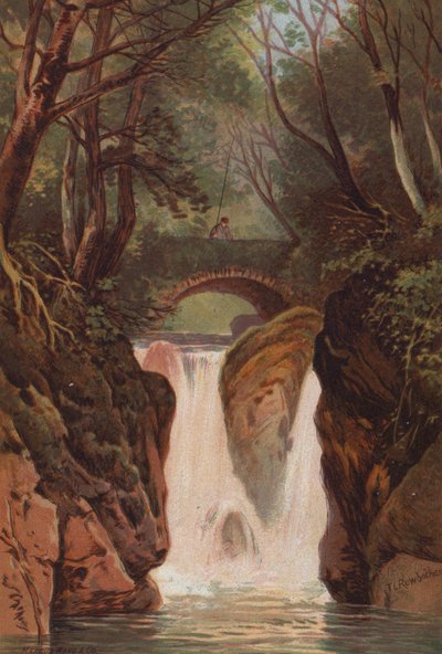 I laghi inglesi, Cascate di Rydal da Thomas Leeson the Elder Rowbotham