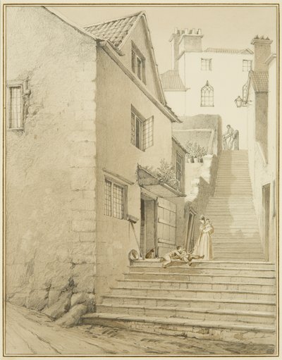 Le scale che collegano Griffin Lane e Church Lane da Thomas Leeson the Elder Rowbotham