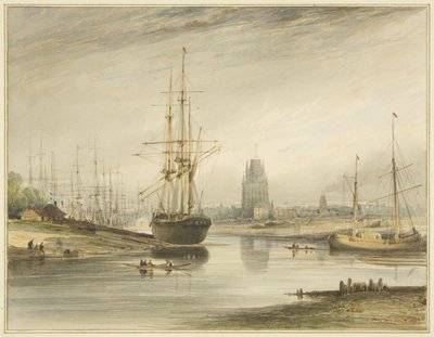 Vista verso il fiume, presa da sotto il Rope Walk e Wapping, c.1804 da Thomas Leeson the Elder Rowbotham