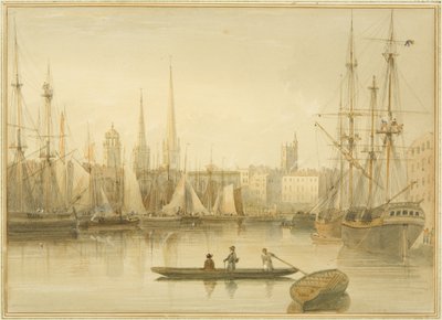 Vista del porto galleggiante da Redcliffe Back Ferry da Thomas Leeson the Elder Rowbotham