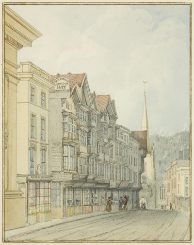 Lato ovest di Broad Street da Thomas Leeson the Elder Rowbotham