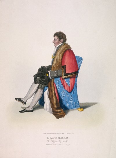 Alderman Sir William Heygate, seduto e in costume civico con veste e cappello, 1825 da Thomas Lord Busby