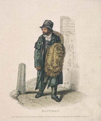 Venditore di stuoie che porta le sue merci sulla spalla, 1820 da Thomas Lord Busby