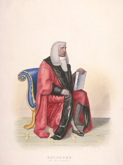 Il registratore della città di Londra, Sir John Silvester, in costume civico, 1825 da Thomas Lord Busby