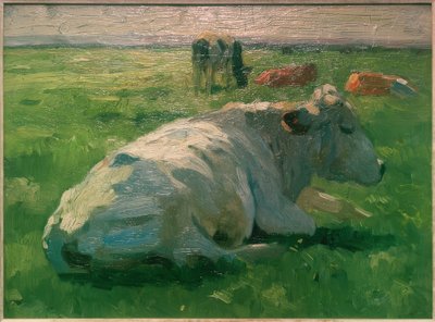 Mucca sdraiata da Thomas Ludwig Herbst