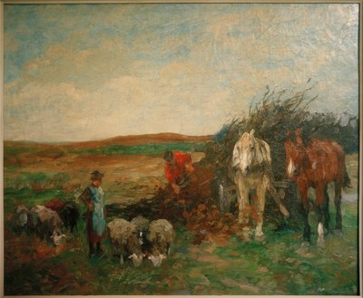 Carro di fascine e pecore da Thomas Ludwig Herbst