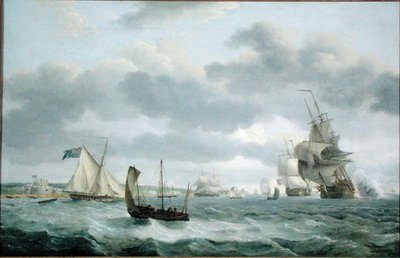 Navi da guerra e altre navi in una brezza al largo di Dover da Thomas Luny