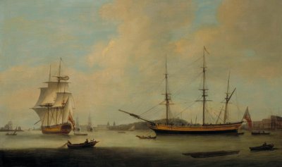 La nave U.S. Granville al largo di Deptford da Thomas Luny