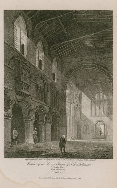 Interno della chiesa di San Bartolomeo il Grande da Thomas Malton