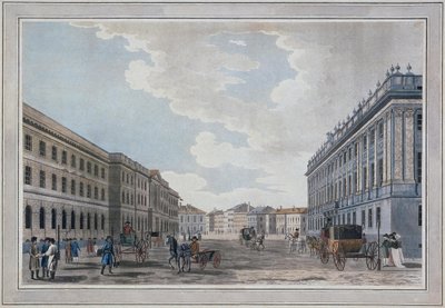 Vista di Millionnaya Street e del Palazzo di Marmo attraverso il Campo di Marte da Thomas Malton the Elder