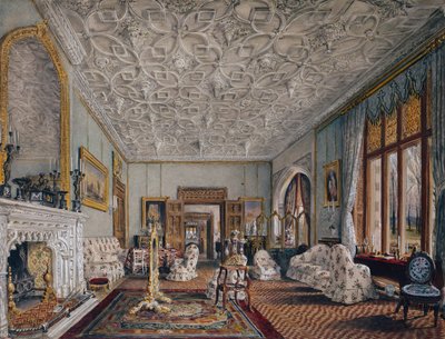 Salotto in stile gotico, c.1850 da Thomas Mann Baynes