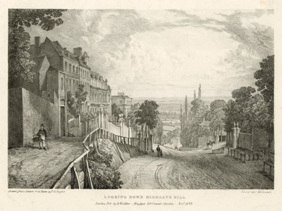 Guardando giù per Highgate Hill, Londra da Thomas Mann Baynes
