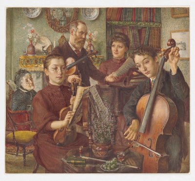 Ritratto di gruppo di Alfred Rooke e la sua famiglia nella loro casa a Mount Park, Ealing da Thomas Matthews Rooke