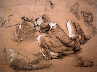 Nudo maschile reclinato, c.1880 da Thomas Matthews Rooke