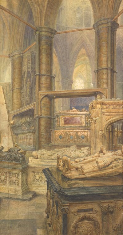 Le tombe di Enrico III e della regina Eleonora, Abbazia di Westminster, 1904 da Thomas Matthews Rooke