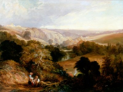 Vista serale su Heaton Dene, Lancashire, da un