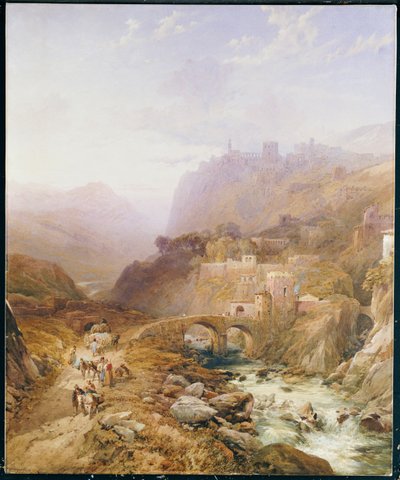 Figure sulla Strada Sotto il Forte Leon, Sicilia, 1879 da Thomas Miles Richardson