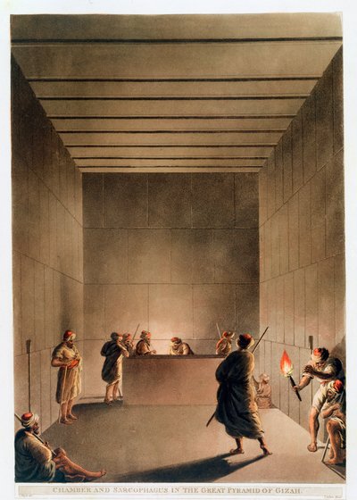 Camera e Sarcofago nella Grande Piramide di Giza, Egitto da Thomas Milton