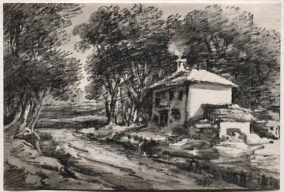 Paesaggio con cottage recto, c. 1820s da Thomas Monro