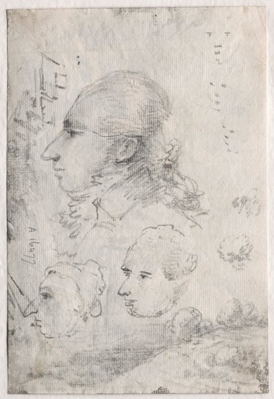 Studi di teste (verso) da Thomas Monro
