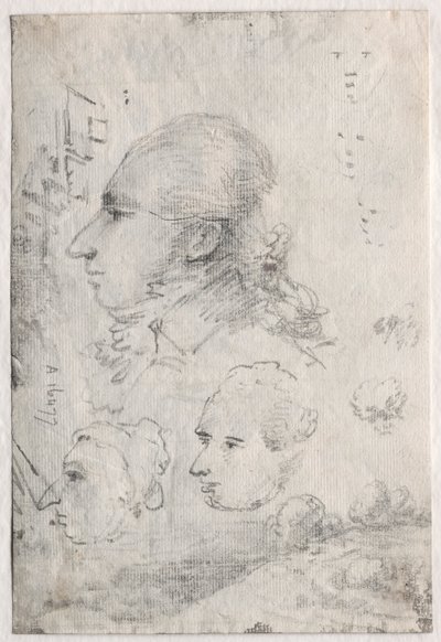 Studi di teste verso, c. 1820s da Thomas Monro