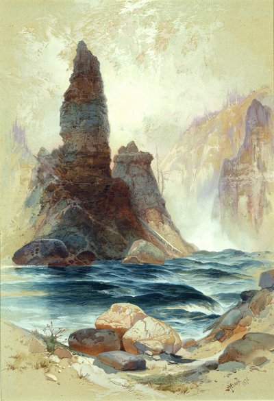 Sopra le cascate Tower, Yellowstone da Thomas Moran