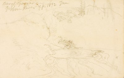 Geyser Beryl sul fiume Gibbon, Parco di Yellowstone da Thomas Moran