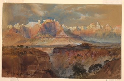 Disegno, Scogliere del Rio Virgin, Utah meridionale, 1873 da Thomas Moran