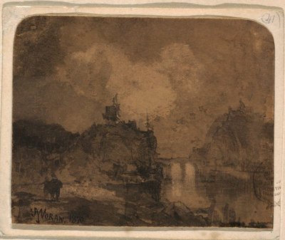 Disegno, scena di fiume, Grand Canyon, Colorado, 1870 da Thomas Moran