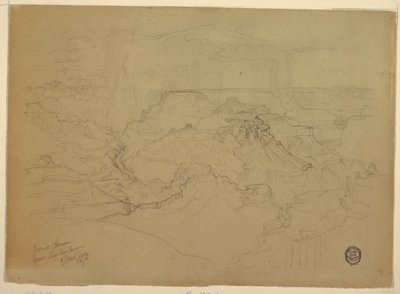 Disegno, Il Grand Canyon sotto la pioggia, 1873 da Thomas Moran