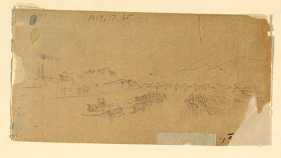 Disegno, I Tetons, visti dalla pianura, 28 agosto 1879 da Thomas Moran