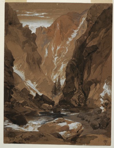 Disegno, Gola di Toltec, Colorado, 1881 da Thomas Moran