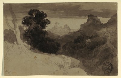 Disegno, Veduta dei Tetons, Wyoming, 1874 da Thomas Moran