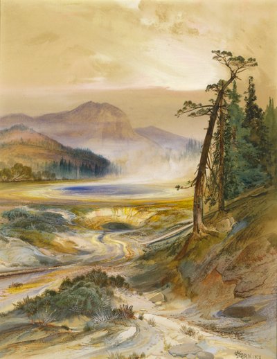 Geyser Excelsior, Parco di Yellowstone, 1873 da Thomas Moran