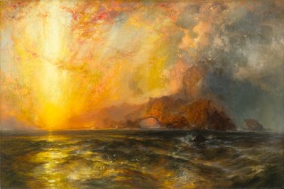 Fieramente il sole rosso discendente bruciava il suo cammino lungo i cieli da Thomas Moran
