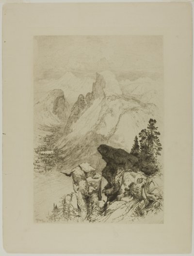 Half-Dome, vista da Moran Point da Thomas Moran