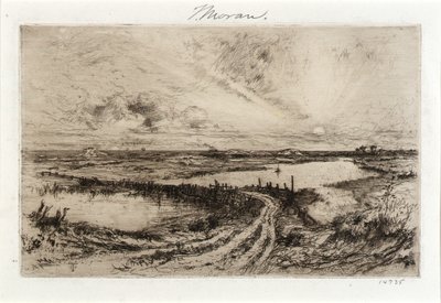 Hook Pond e il vecchio ponte da Thomas Moran